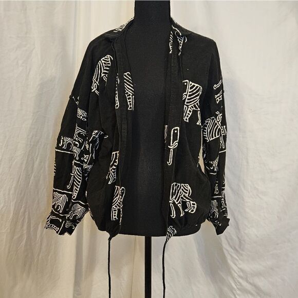 Vintage Ann maurice top OS elephant print - Picture 1 of 7
